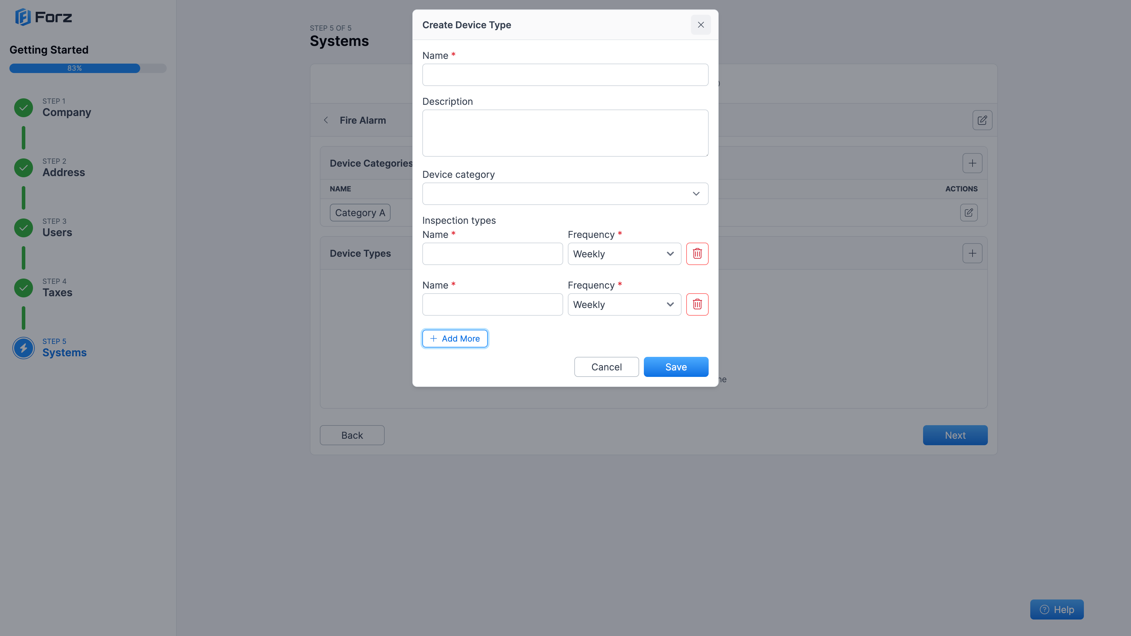 New device type form