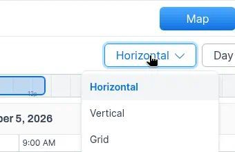 Horizontal Vertical and Grid layout options