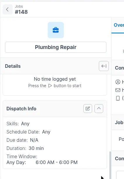 Dispatch Info on a scheduled job
