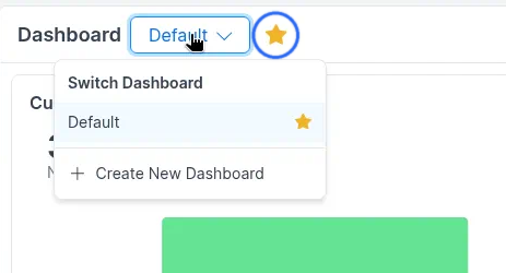 Switch Dashboard menu with default star