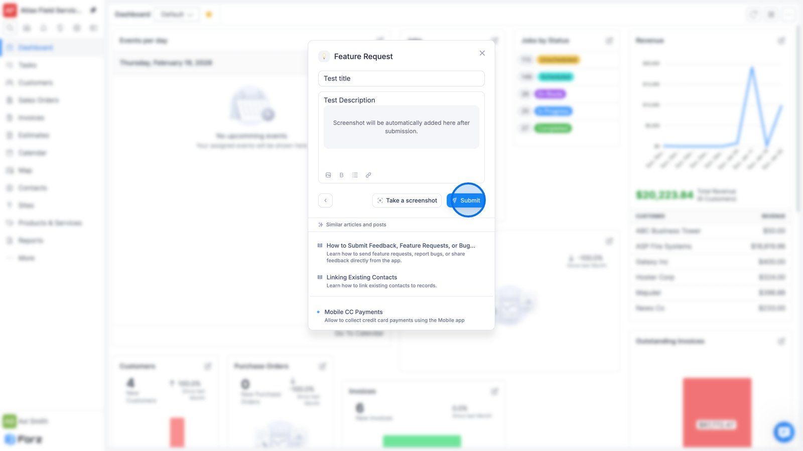 Submit request form