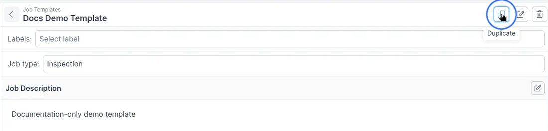 Duplicate action on a job template