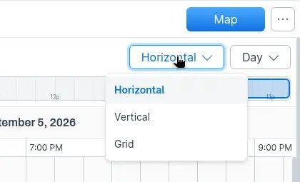 Horizontal Vertical and Grid layout options