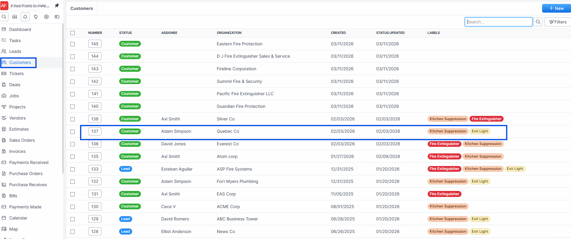 Customer records