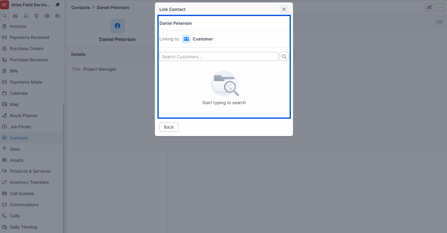 Search for contact record