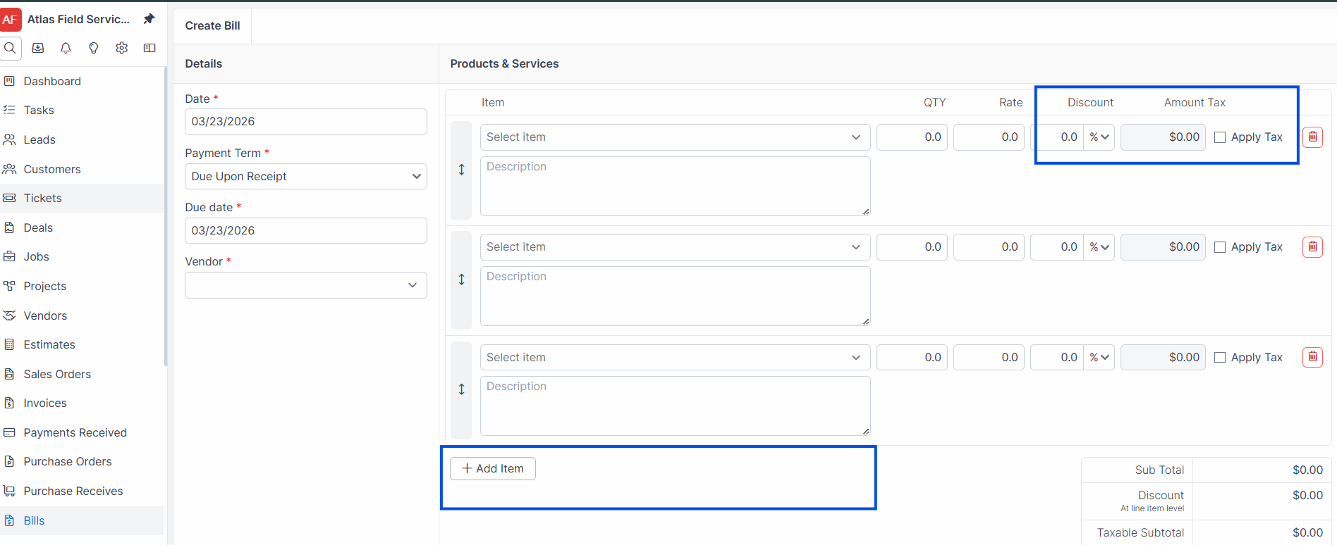 Add line button