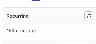 Recurring card on a job showing Not recurring and Make Recurring