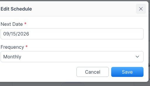 Edit Schedule dialog